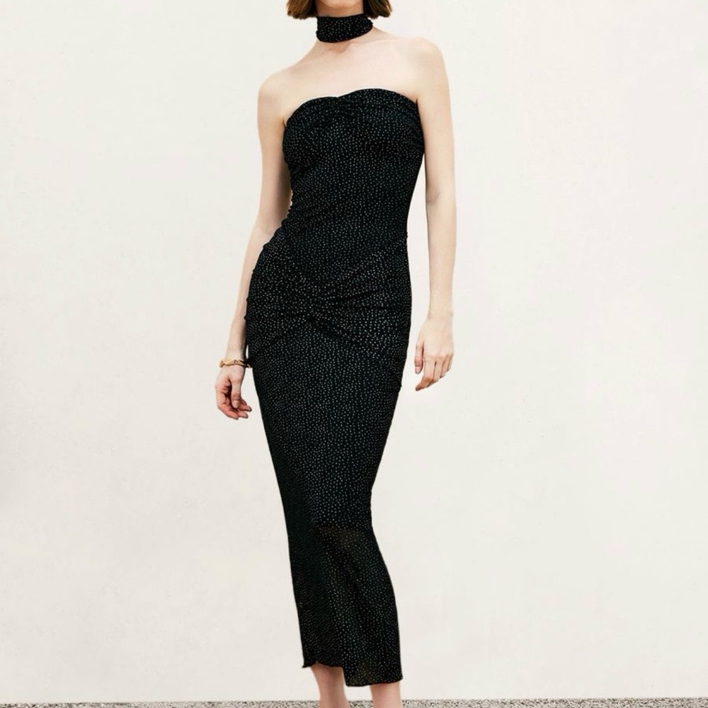 Elegant Sequin Tube Midi Dress